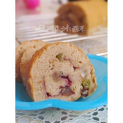 乳茶蜜豆ケーキ巻