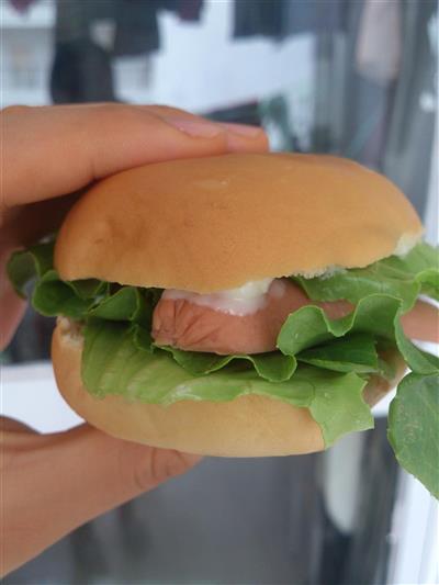 学生族自作朝食ハンバーグ