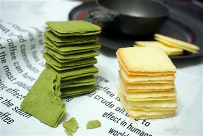 抹茶,白巧二味チョコレート恋人クッキー