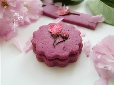 紫薯桜花クッキー,色がもっと食べ